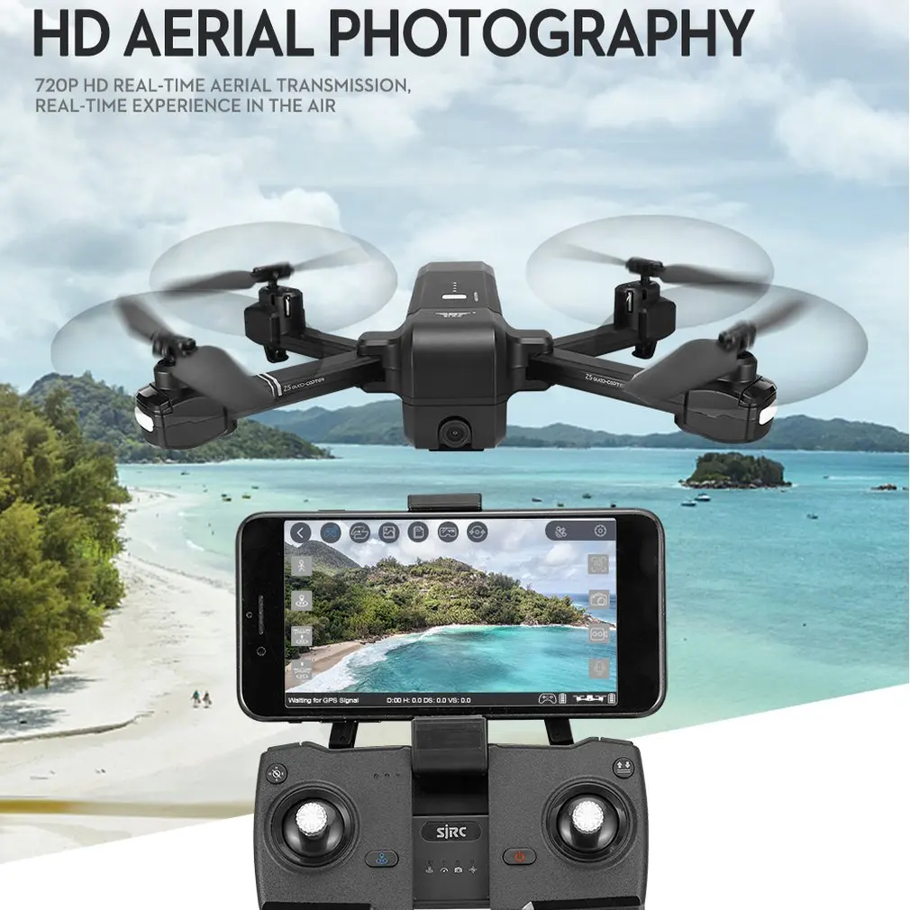 

720P/1080P Wifi FPV Drone Four-axis Aircraft Foldable Drone Quadcopter GPS Return Home High Definition Camera APP Control