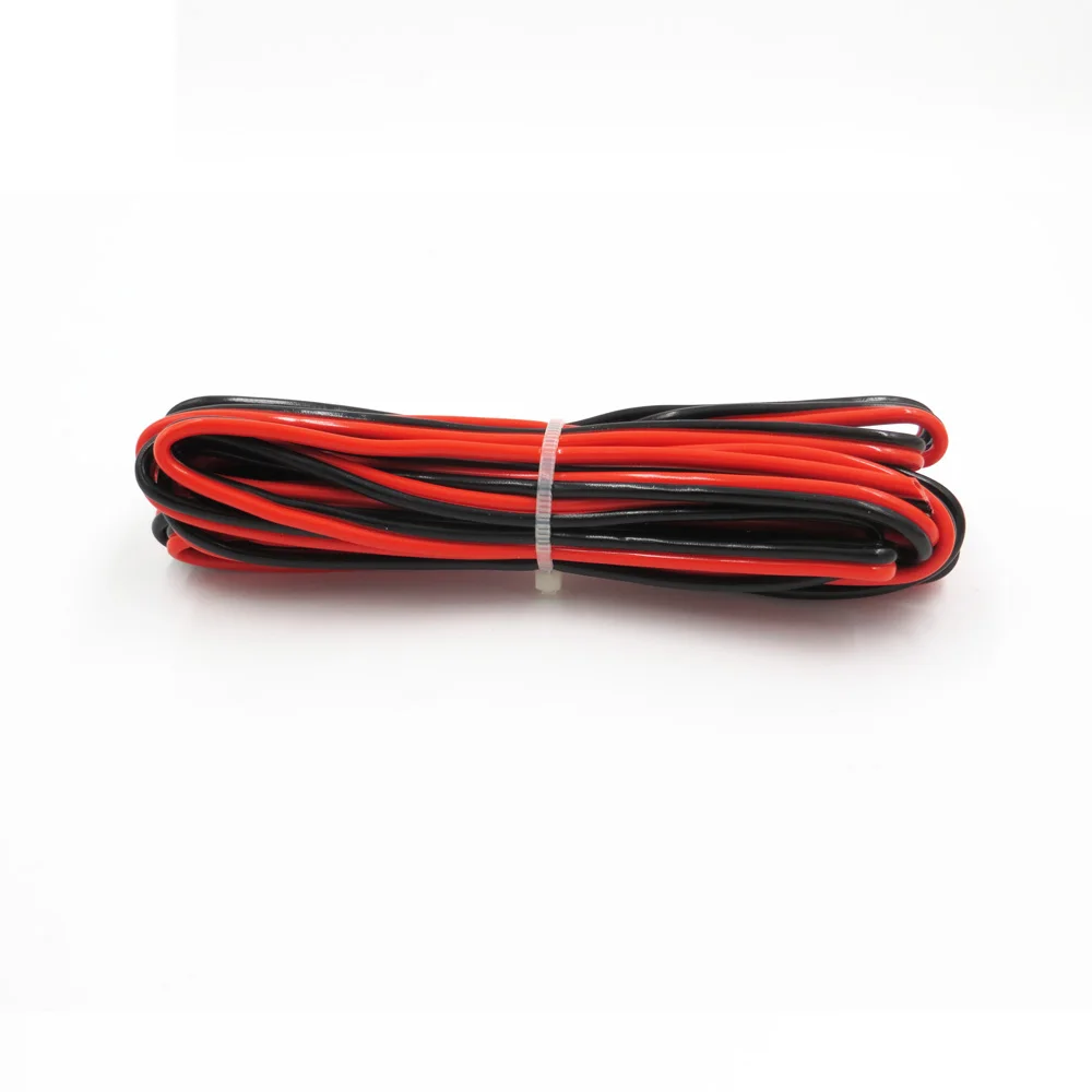 5 м x Изолированный PVC 2 Pin Медь провода 28AWG 24AWG 22AWG 20AWG 18AWG 16AWG 14AWG IEC RVB ПВХ черного цвета, цвета красного электрического кабеля светодиодный