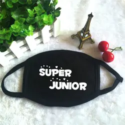 Kpop Super Junior SJ SuJu SuJr логотип альбом печати k-pop моды маски Унисекс Хлопок Черный Рот Маски