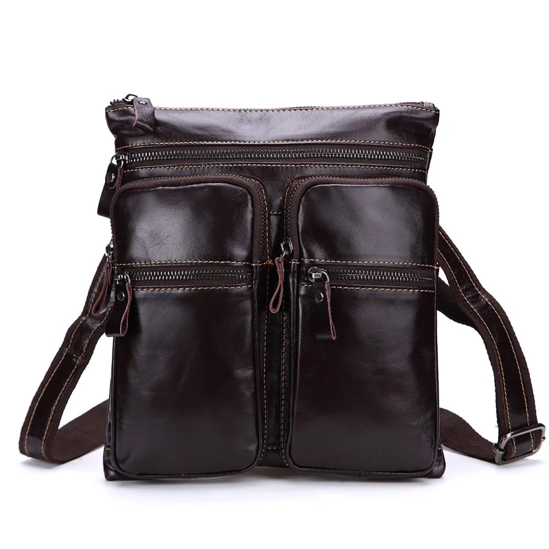 FSINNLV High Quality Genuine Leather Men Crossbody Bag Large Capacity Casual Men Messenger Bags ...