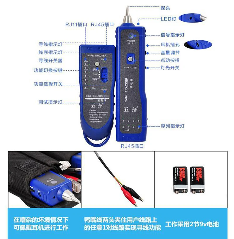 Инженерные Связь Сеть кабельного тестера Линии Tracker Telecom RJ45 RJ11 проводки адаптер инженер патруль Инструмент детектор