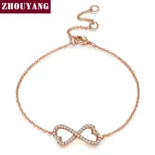 Высочайшее качество, выразительный браслет с бантом и кристаллами розового золота, ювелирные изделия с австрийскими кристаллами ZYH104 ZYH105