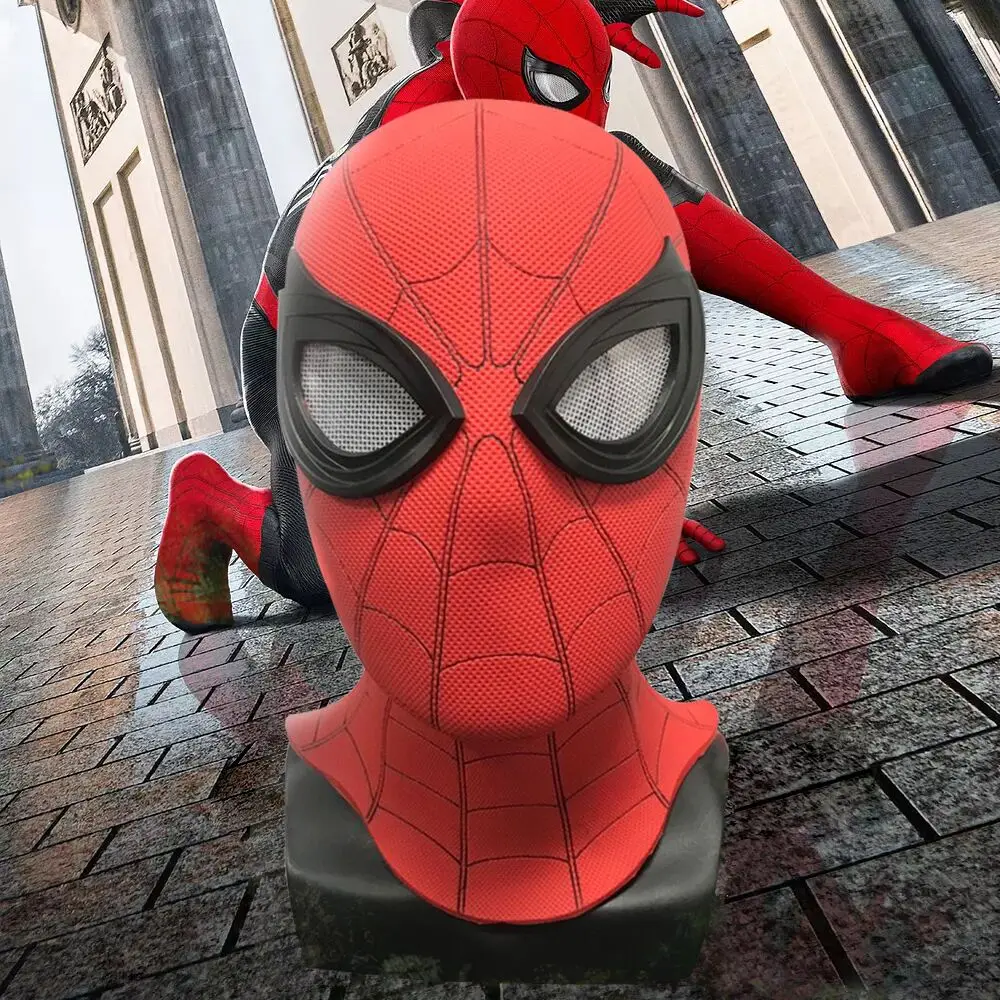 

2019 Spider-Man Far From Home Breathable PVC Mask Cosplay Iron Spiderman Superhero Helmet Mask Headwear Full Face with 3D Eyes