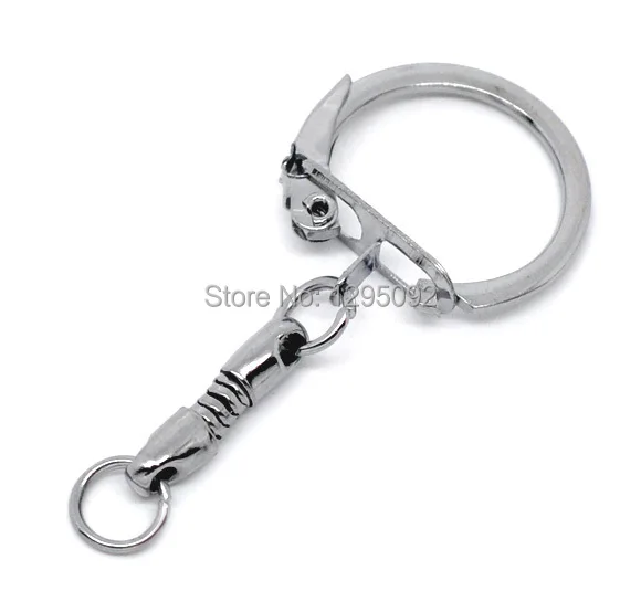 

100Pcs Chrome Plated Alloy Key Chains & Key Rings Fit European Charms Beads Jewelry Making Findings Component Wholesales 5cm
