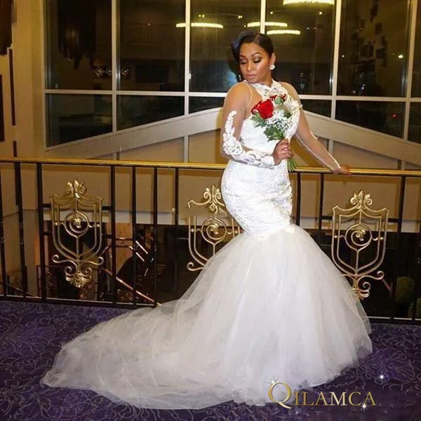 2018-african-country-wedding-dresses-mermaid-jewel-neck-illusion-long-slelle-plus-size-sweep-train-bridal-gowns