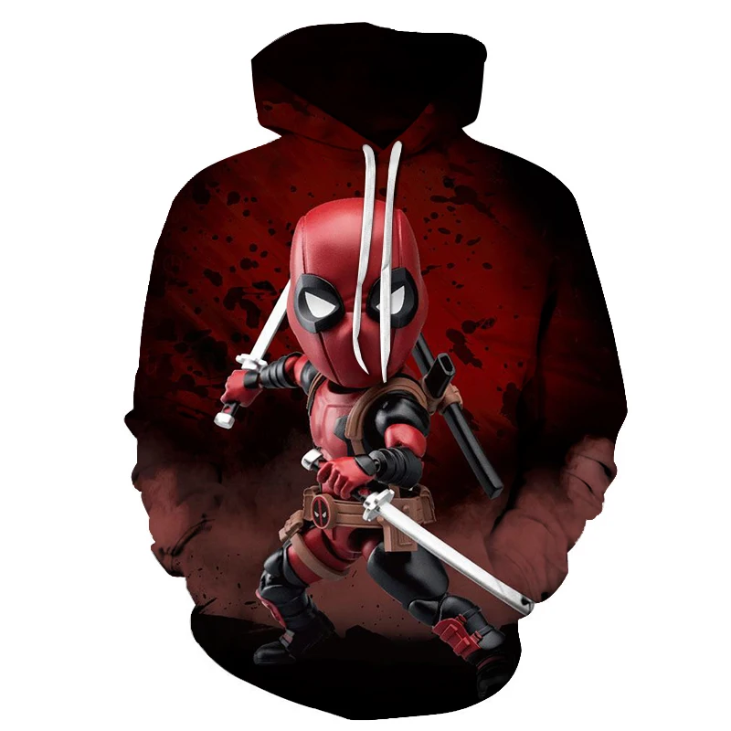  New Marvel Deadpool Sweatshirt Fashion Funny Men Women Long Sleeve Streetwear Hoodie DC Comics 3D P