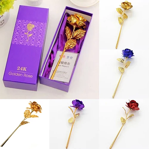 

Birthday Wedding Gift Gold Plated Rose Lover's Flower Dipped Rose Eternal Love