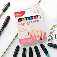 8 цветов Набор для дизайна ногтей ручка для УФ-гель-лака скрапбук маркер блестящая ручка бумага ремесло канцелярские принадлежности