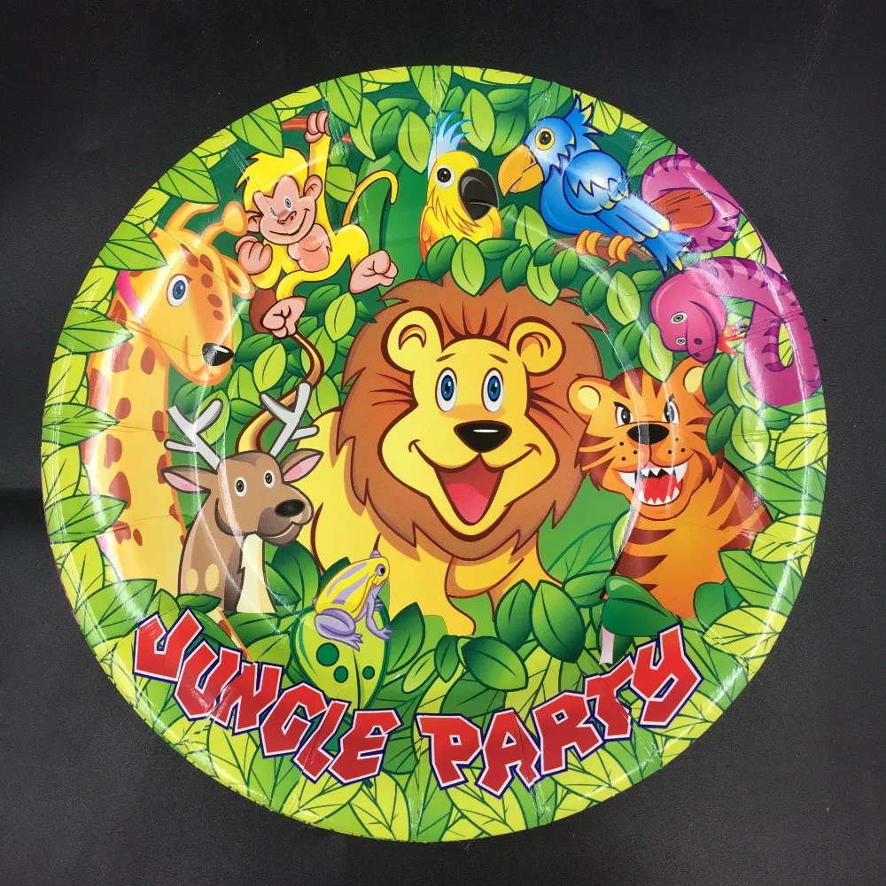 

10pcs 7inch diameter 18cm Jungle King lion Paper Plates for Kids Birthday Party Decoration Supplies