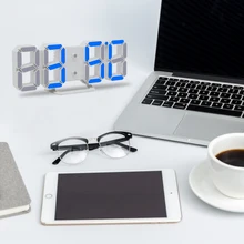 3D светодиодный настенные часы Современный цифровой Настольный будильник ночник Saat настенные часы для дома гостиной офиса 24 или 12 часов