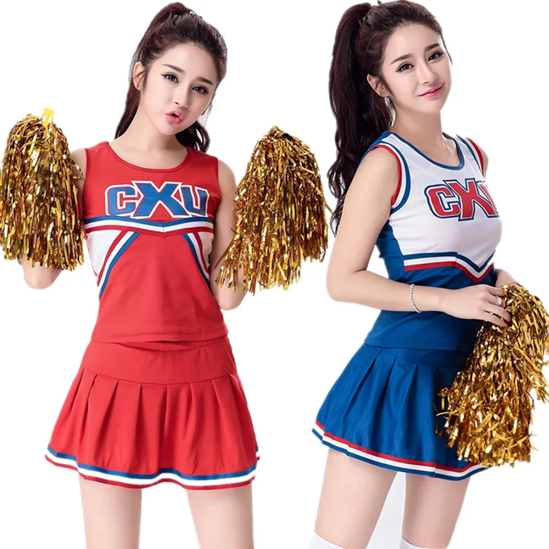 S XL Sexy High School Cheerleader Costume Women sportswear aerobics