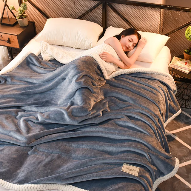 New 2017 Sherpa Double layer Weighted Blanket Thick Soft Throw Blanket
