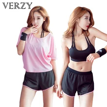 Г. Спортивный костюм Для женщин Йога Комплект быстросохнущая Фитнес Костюмы спортивный бюстгальтер топ+ тренировки шорты+ блузка Тренажерный зал рубашка Подрезанные штаны 3 предмета