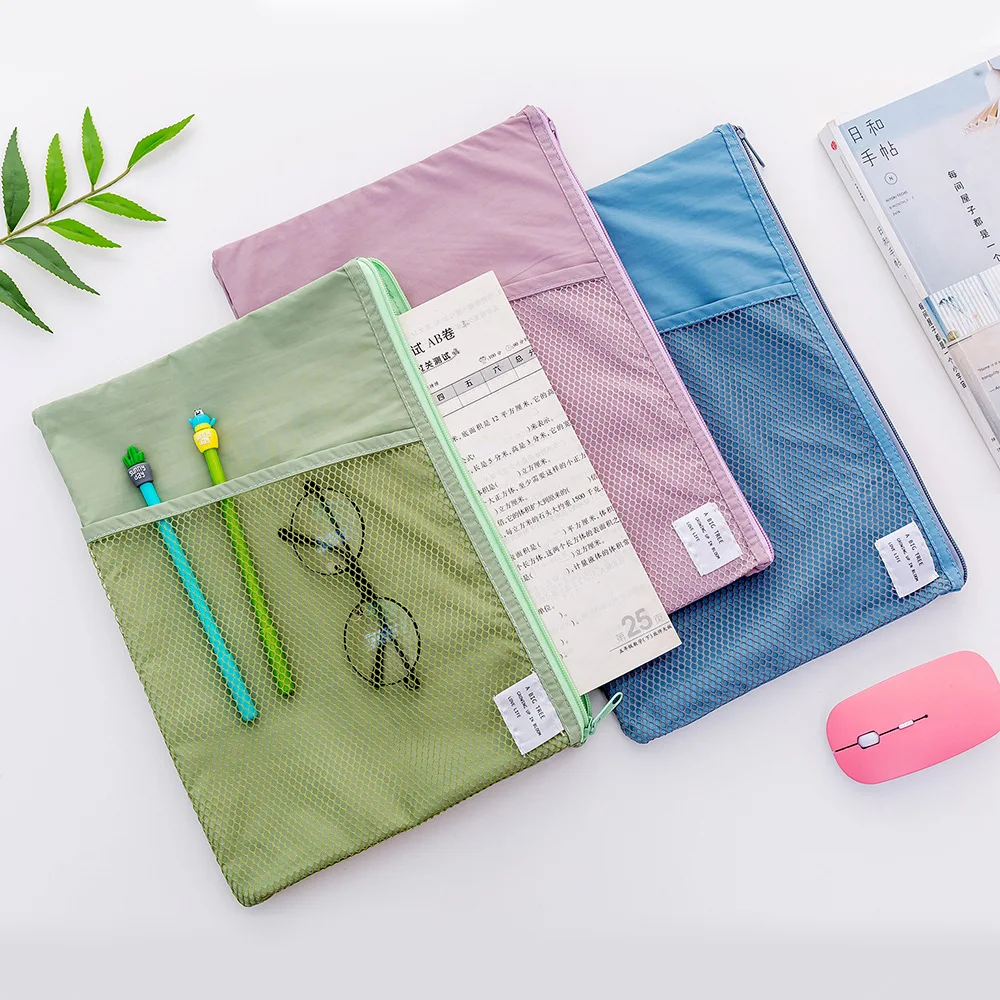 Multi function A4 Grid File Folder Fabric Document Bags Holder Storage