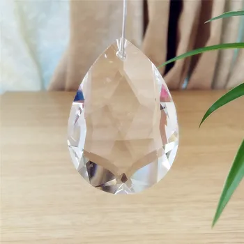 

76mm 6pcs Crystal Lamp Chandelier Parts Glass Lighting Parts Crystal Hanging Trimming Pendants For Wedding Decor Free Shipping