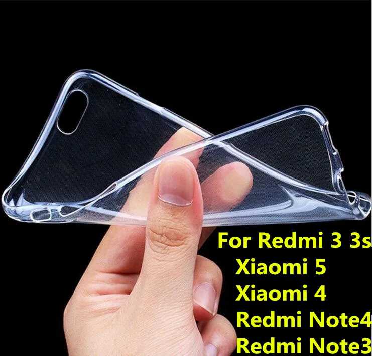Clear Soft Silicon TPU Coque For Xiaomi Redmi 4pro 3s case Prime Note 3 4 Case 4s Mi5S Plus Mi5 Mi4 Mi6 |
