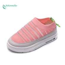 Bekamille Children Shoes Autumn Fashion Stripe Boys Baby Leisure Sneakers Kids Shoes for Girls Sport Shoes Black White