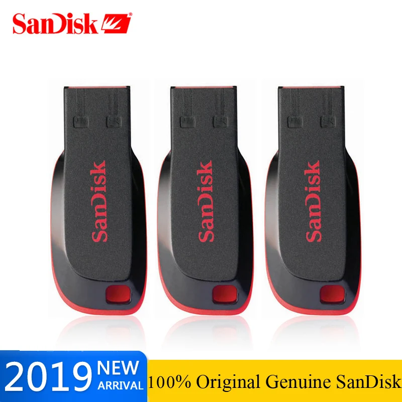 SanDisk CRUZER BLADE USB флеш-накопитель CZ50 USB 2,0 8 ГБ 16 ГБ 32 ГБ карта памяти USB флеш-накопитель 64 Гб 128 ГБ мини-накопитель флешка