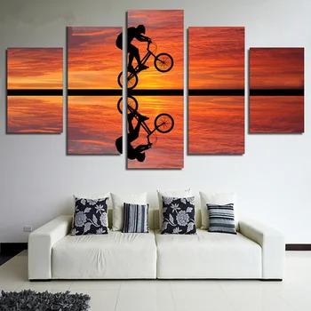 

Beach Sunset Bike Cycling painting 5 pcs DIY diamond painting landscape canvas square mosaic cross stitich Diamond Embroidery