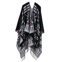Za Winter Oversized Geometric Blanket Cashmere Shawl 2016 Luxury Brand font b Tartan b font Pashmina