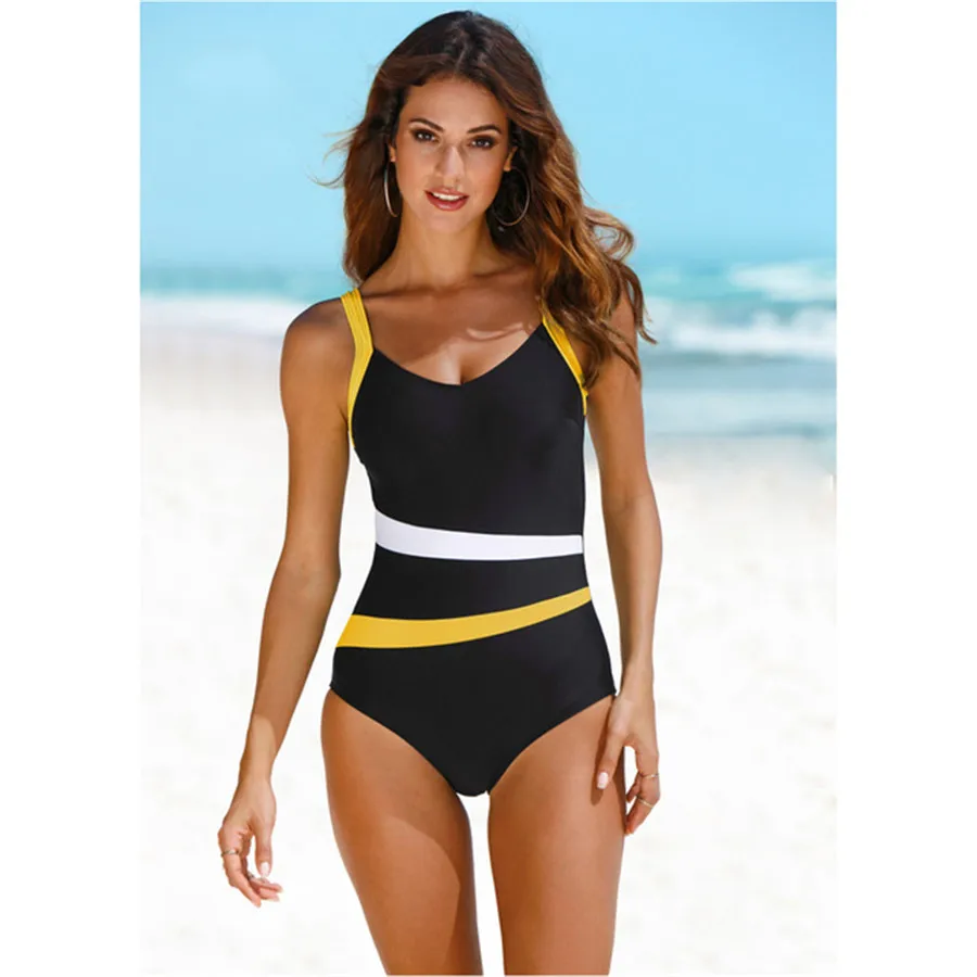 

LI-FI Swimsuit One Piece Vintage Plus Size Swimwear women Push Up Backless Summer Bating Suit High Cut Swimming Suit Bodysut XXL