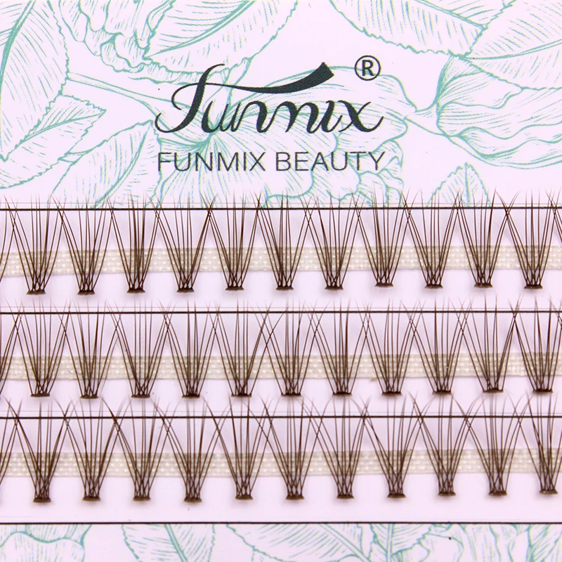

2019 FUNMIX Colorful Soft Individual False Eyelash Cluster Faux Lashes Extension Brown Natural Eyelash