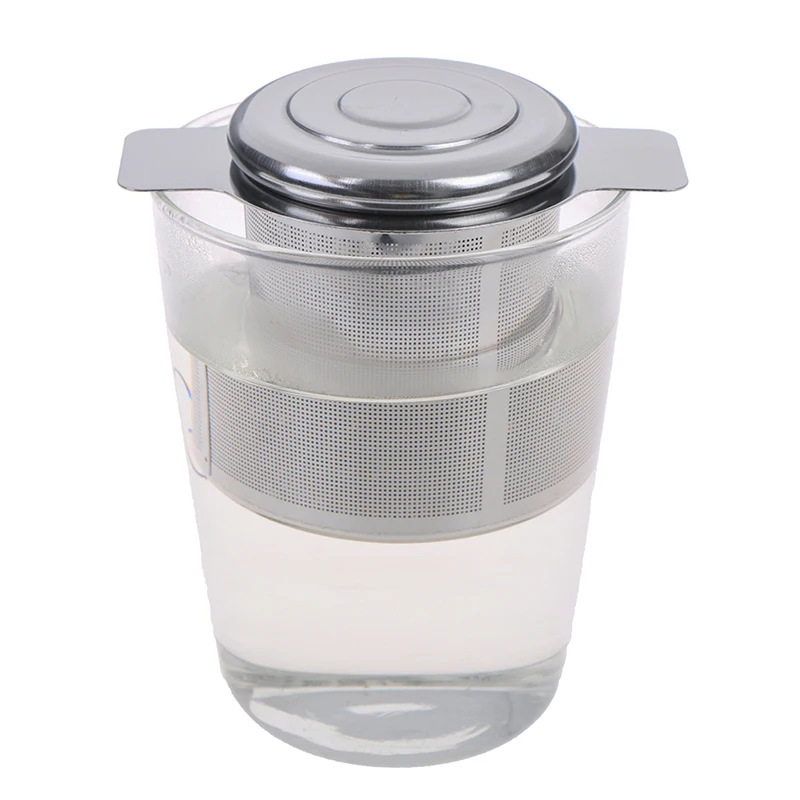 Stainless Steel Tea Infuser with Lid as Drip Tray Tea Strainer with 2
