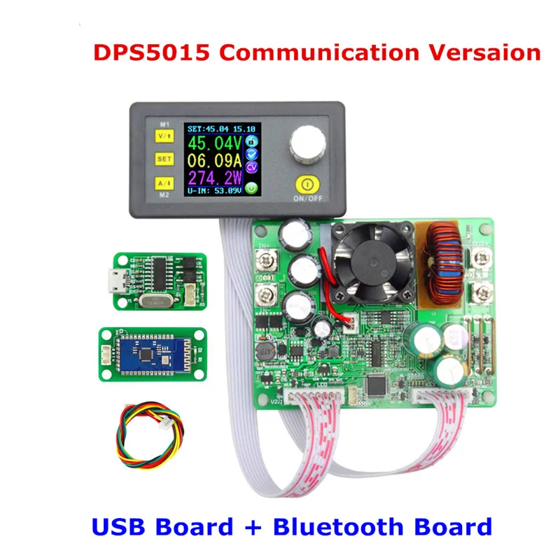 RD цветной ЖК-цифровой вольтметр 15A DPS5015 Постоянное Напряжение Ток понижающий программируемый источник питания понижающий преобразователь скидка 20 - Цвет: USB and Bluetooth