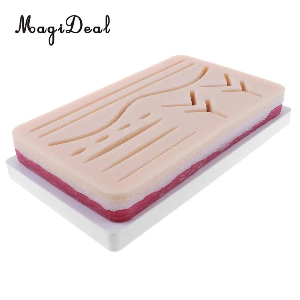 MagiDeal Human Skin Wound Suture Pad Model Suturing Practice Training Kit for Lab Supplies School Teaching Medical Study Aid