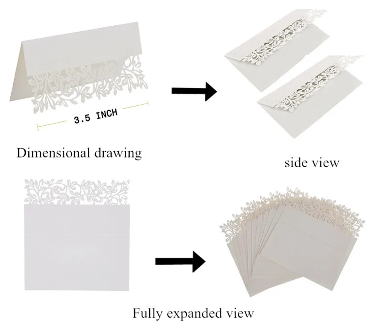 10/50/100 шт. выдалбливают придиванный столик "Люкс" карточки с именем, свадьбы, Рождества, День рождения пригласительные открытки Украшение стола пользу 5Z