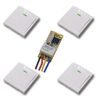 

Smart Remote Control Switch 3.7V 4.5V 5V 6V 7.4V 9V 12V Relay Contact Wireless Switch Learning Portable LED Remote Lighting Top