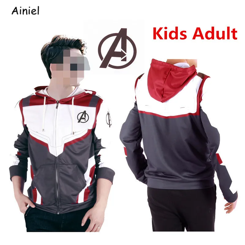 

Avengers Endgame Quantum Realm Sweatshirt Jacket Superhero Captain America Iron Man Coat Jacket Hoodies Sweatshirts Adult Kids