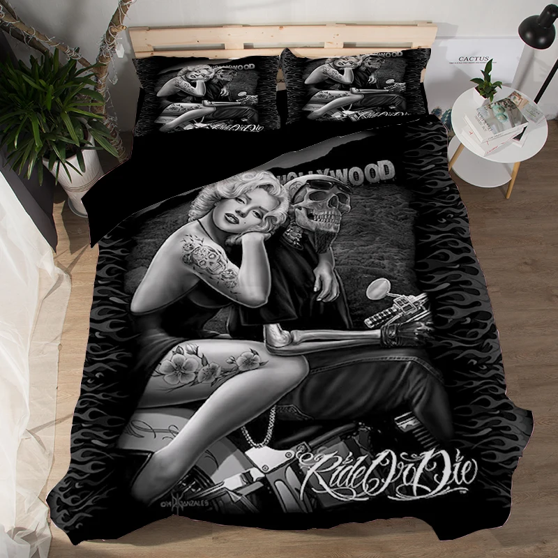 Sexy Fashion 3d Marilyn Monroe Bedding Sets Duvet Cover Sheet