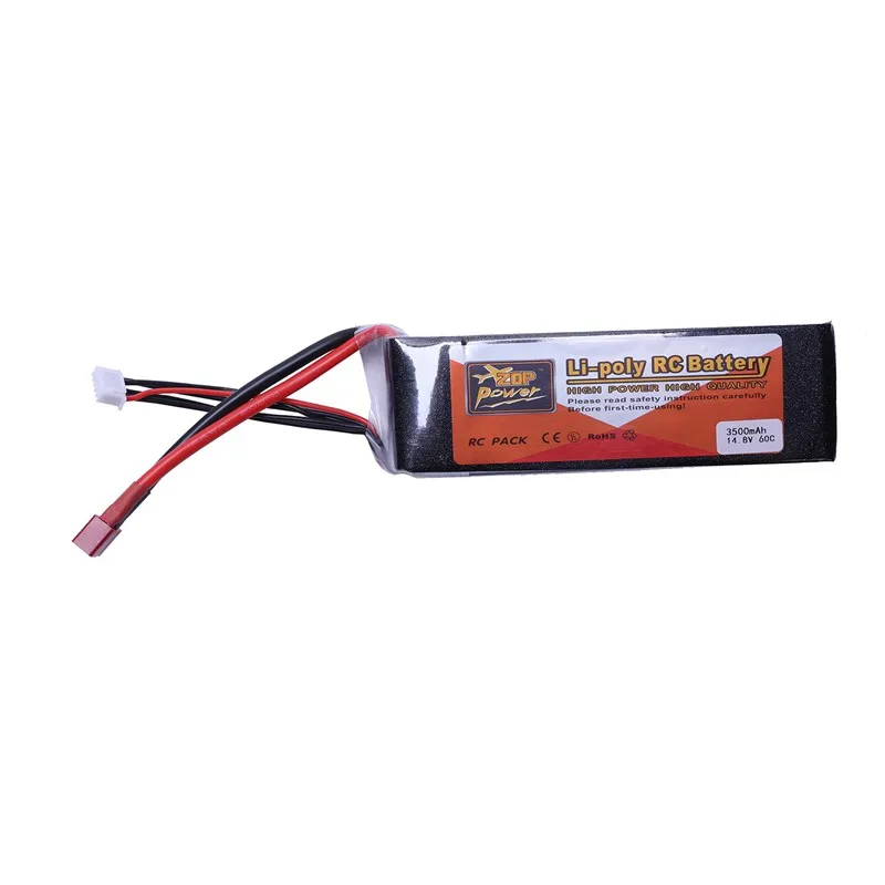 

ZOP POWER 14.8V 3500Mah 60C 4S 1P Lipo Battery T Plug For Rc Drone Boat Rg