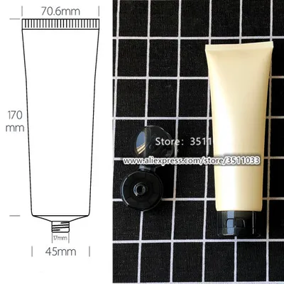 200 мл/г пластиковый матовый желтый косметический шампунь многоразового использования бежевый Мягкая трубка пустой большой размер тела моющий крем сдавливаемый шланг Мягкая трубка - Цвет: Black Cap A