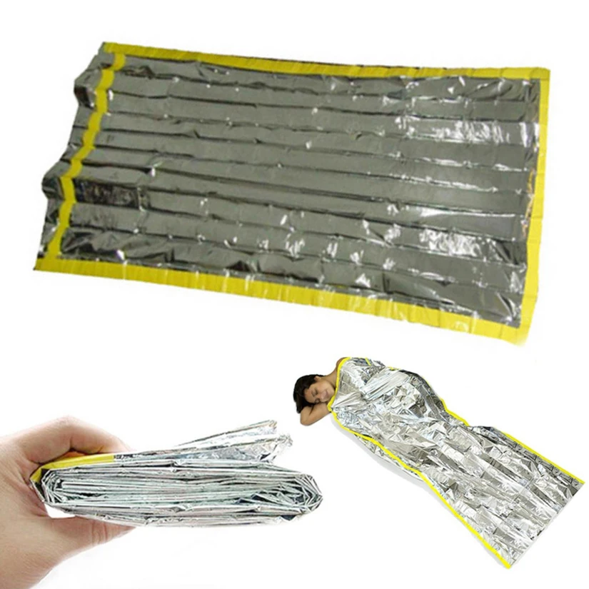 Portable Outdoor Camping Survival Rescue Thermal Emergency Sleeping Bag First Aid Blanket Waterproof Foil Rescue Blanket