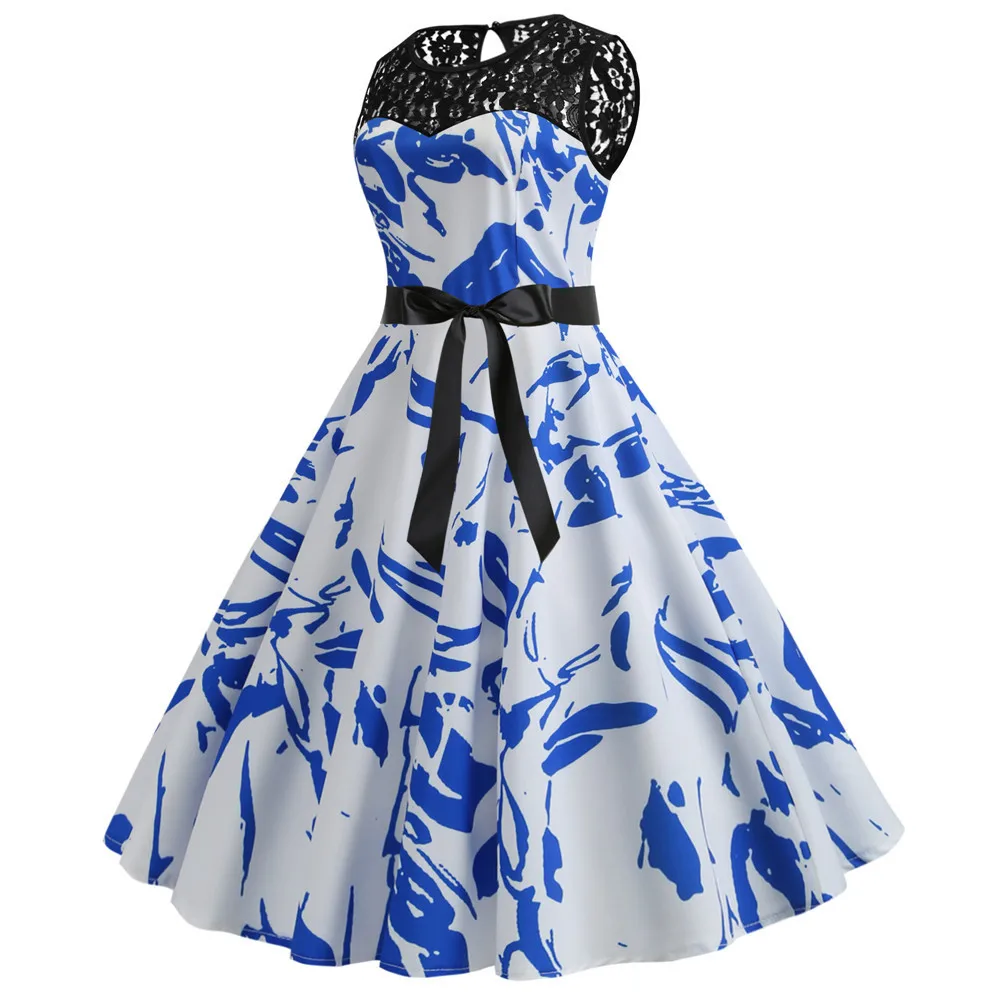 BacklakeGirls Printing Flower Satin Cocktail Dresses Sleeveless Cocktail Dress Colorful Knee Length With Sashes