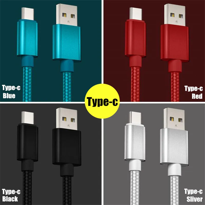20 шт. кабель для передачи данных с разъемом Type C Micro USB Android V8 нейлоновый Плетеный