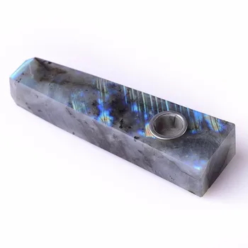 

Natural labradorite crystal quartz smoking pipe stone tobacco pipe