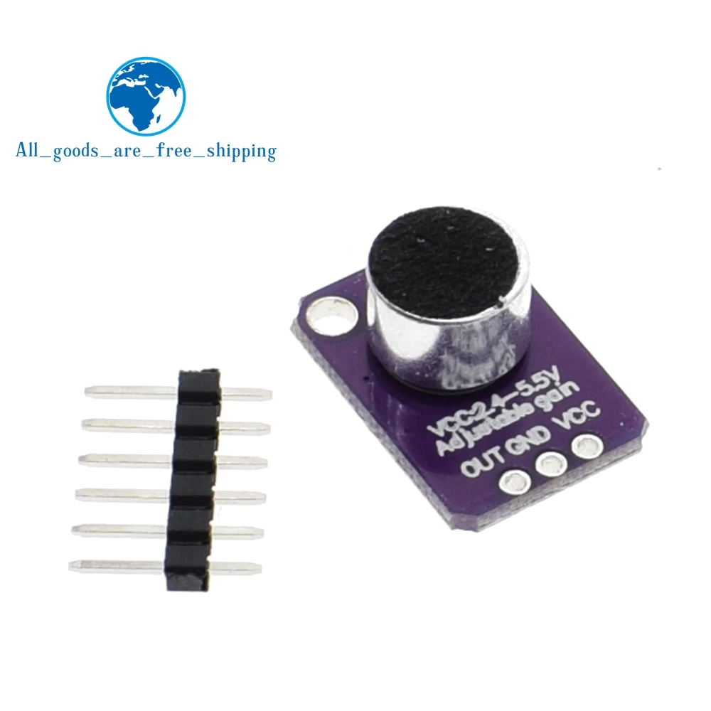 

TZT GY-MAX4466 MAX4466 Electret Microphone Amplifier Module Adjustable Gain OUT GND VCC Amplifier Board 2.4-5V DC For Arduino