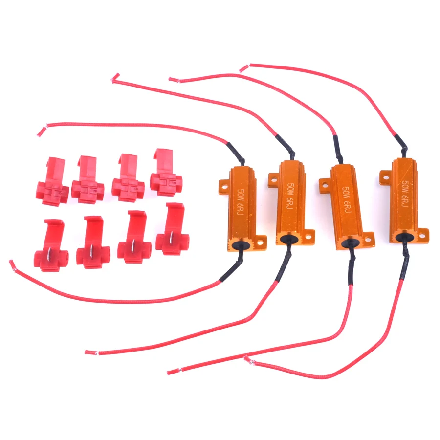 

4pcs 50W 6Ohm Car LED DRL Fog Turn Singal Load Resistor for Fix LED Bulb Fast Hyper Flash Turn Signal Hot Selling