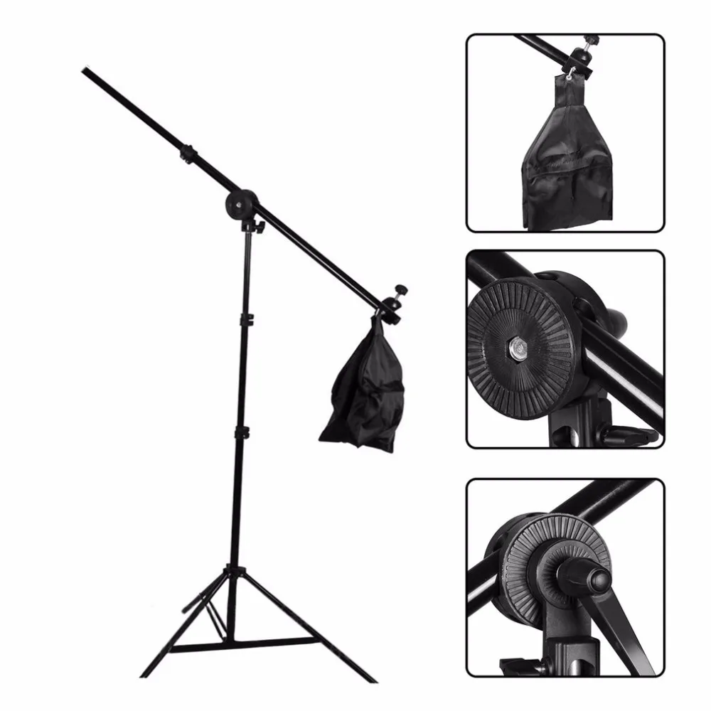 

Studio Photo Telescopic Boom Arm Top Light Photography Slope Cross Arm Bar With Weight Balancer Sandbag with Support Stand