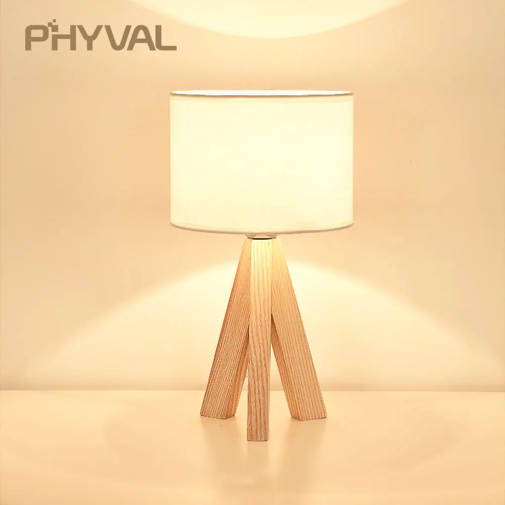 Table Lamps for Bedroom Bedside LED Nordic Modern Fabric Shade Desk Light for Living Room Study E27 Decor Lighting Night Lights