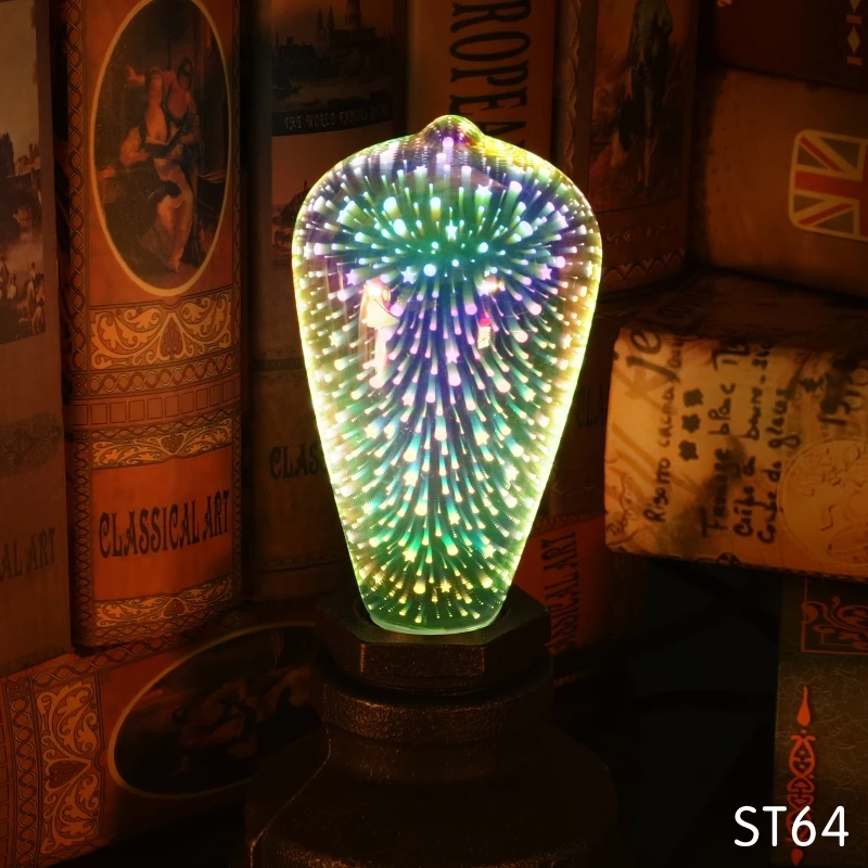 LATTUSO LED Light Edison Bulb 3D Decoration Bulb 220V A60 ST64 G95 G80 G125 E27 Holiday Lights Novelty Christmas Lamp Lamparas LATTUSO LED Light Edison Bulb 3D Decoration Bulb 220V A60 ST64 G95 G80 G125 E27 Holiday Lights Novelty Christmas Lamp Lamparas