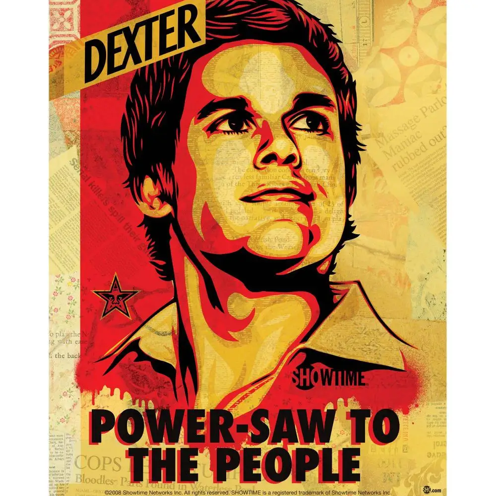 P0567 dexter signerad холст постер shepard fairey для детей подарок 40x50 см | Дом и сад