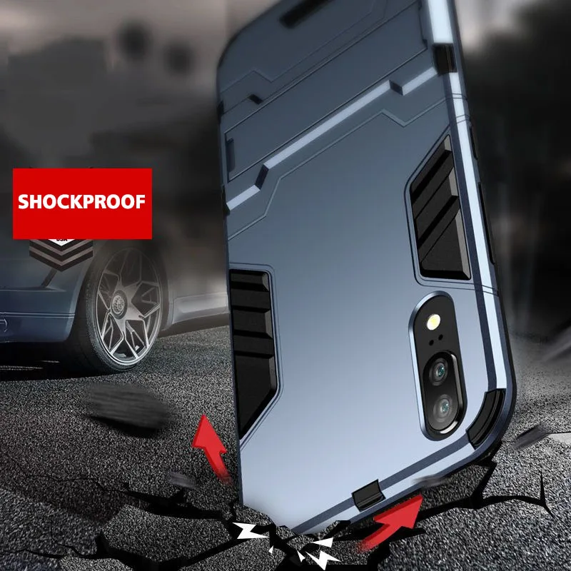 cute huawei phone cases Heavy Duty Armor Case For Huawei Mate 40 20 P40 P20 P30 Lite Pro Honor 8X Max 9 10 Tough Protective Phone Cases Kickstand Cover Huawei dustproof case