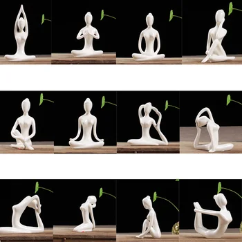 

White Ceramic Yogo Figure Ornament Figurine Sculpture Wedding Birthday Xmas Gift