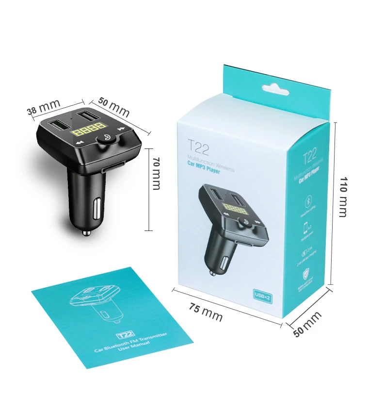 ANLUD FM Transmitter Bluetooth Car Kit MP3 Player Dual USB Bluetooth 4.2 Voltage Display Support FLAC Lossless Music Playing (9)