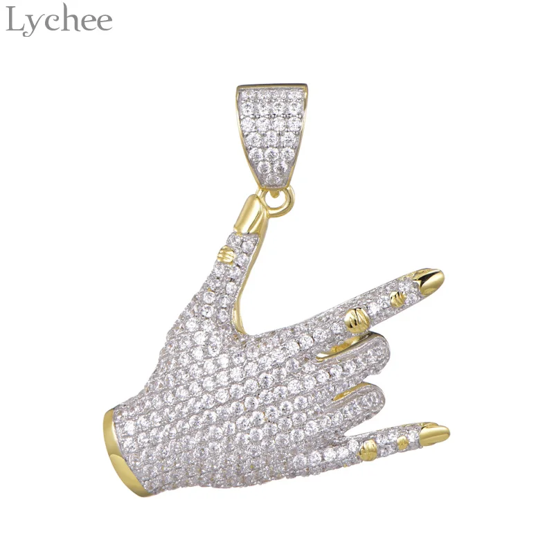 

Lychee Punk Gesture 925 Sterling Silver Pendant Fashion Crystal Female Necklace Pendant Fine Jewelry Gifts For Women