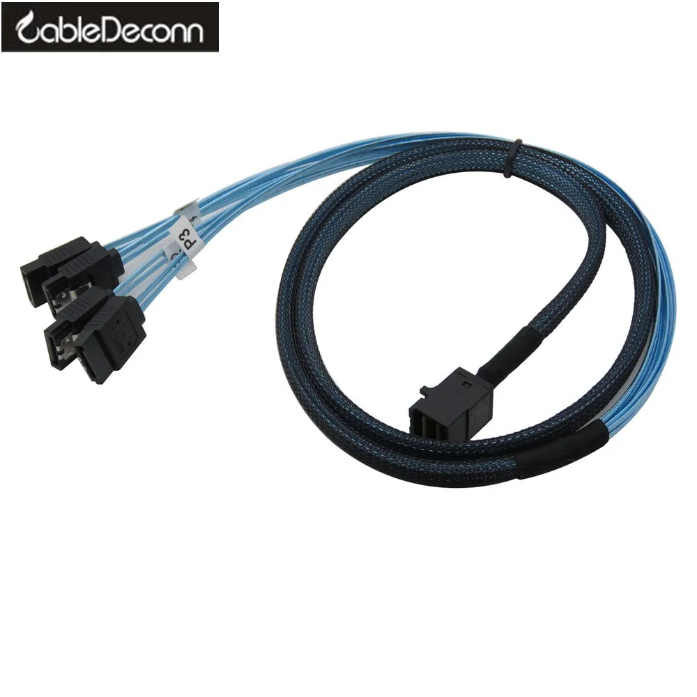 

Mini Sas Cable,SFF 8643 to 4 SATA fan out Host to 4 SATA target 1m